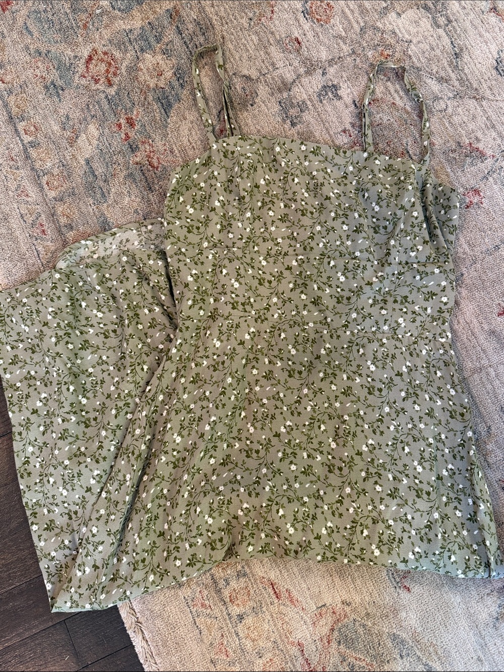 Reformation Green Floral Midi Dress